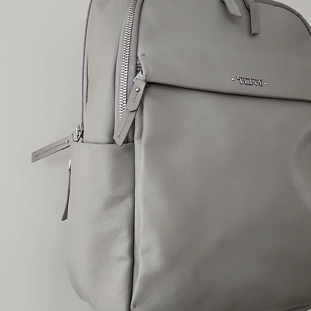 Tumi Daniella Leather Backpack In Gobi Tan /Silver